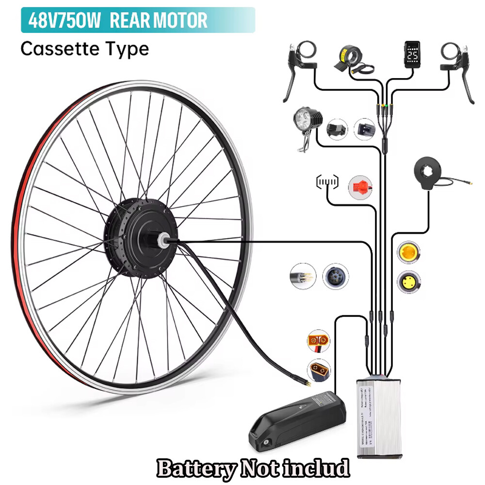 Bafang 48V 750W Rear Hub Motor Electric Bicycle Conversion Kit 26in 27.5in 700C
