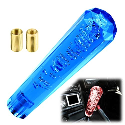 Shift Knob Stick Crystal Transparent Bubble Throw Gear Shifter 20cm Blue
