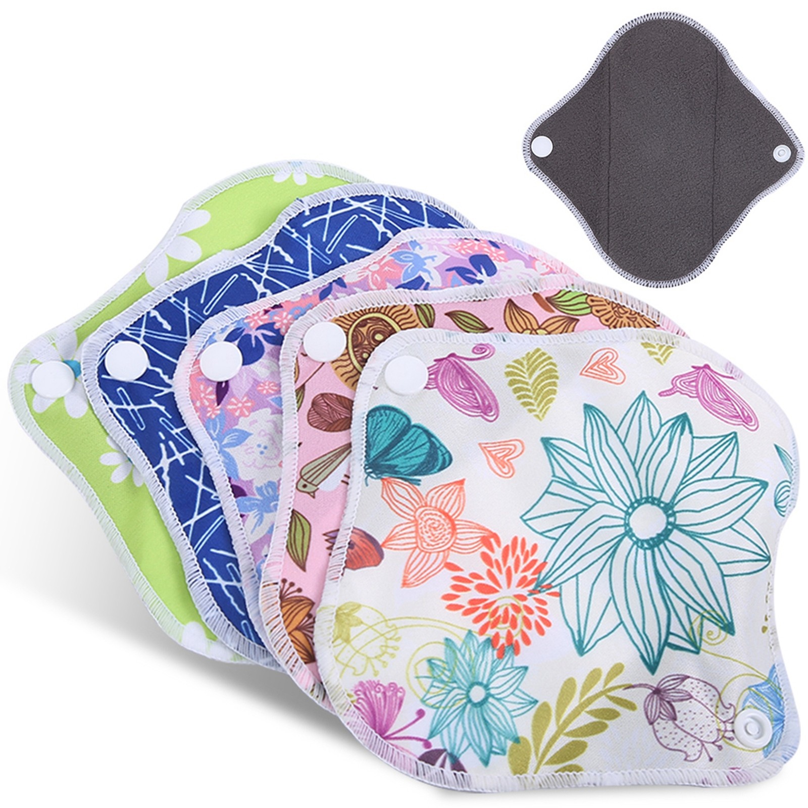 Menstrual Pad Reusable Waterproof Bamboo Charcoal Fiber Cloth Washable Women BEA