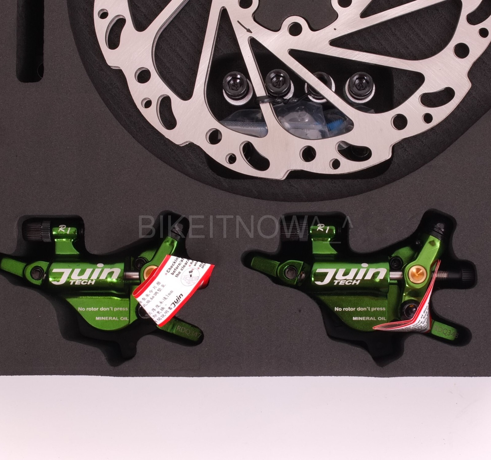 Juin Tech R1 Road Cyclocross Gravel Bicycle Bike Hydraulic Disc Brake Set Green