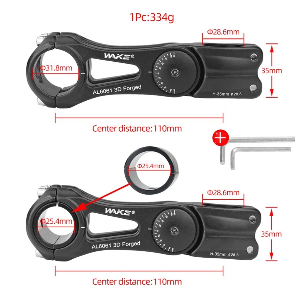 Adjustable Bike Stem 31.8mm 25.4mm ±90° Riser for MTB Road BMX City Bicycle 90-1