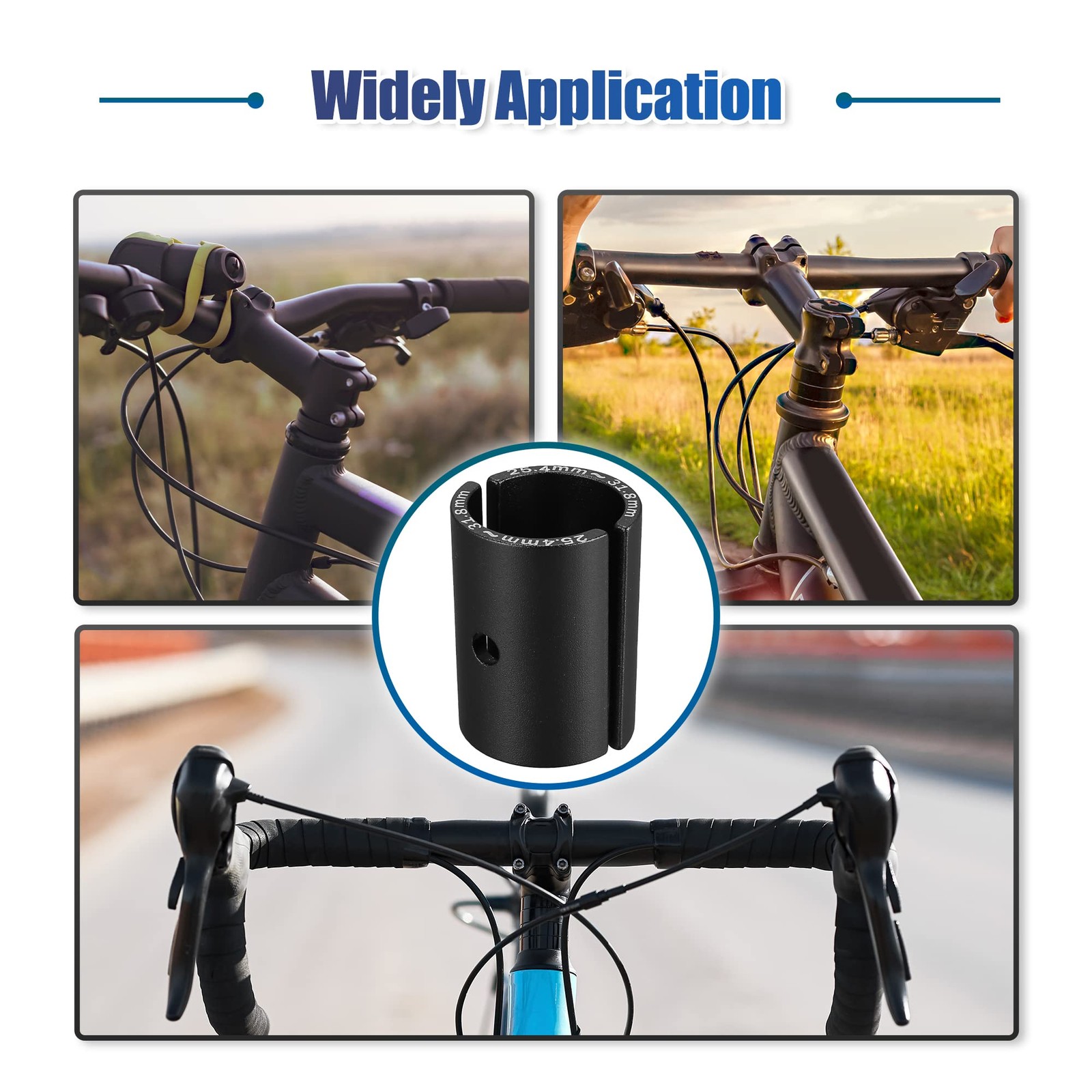 X AUTOHAUX 2 Pair Bike Handlebar Shim 25.4 to 31.8mm 45*31.8mm, Black