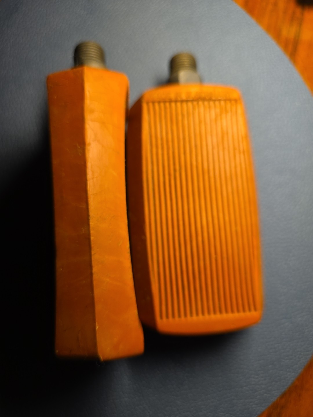 Vintage bicycle Brown Hard Rubber Pedals 9/16. Made in Germany