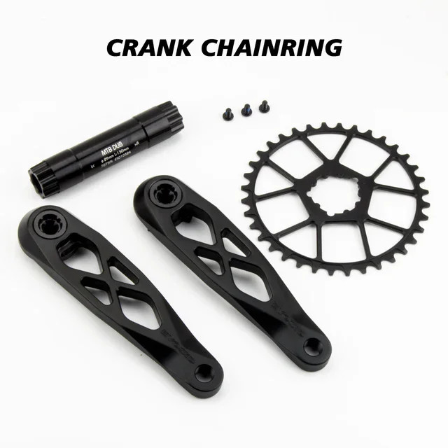 Ultralight AM MTB Bicycle Crankset 165/170/175mm Cranks Arms 3-nail Chainrings