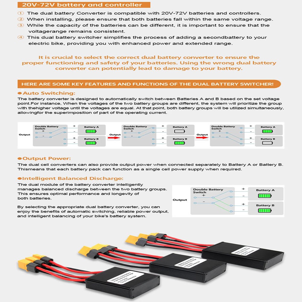 20V to 100V Dual Battery Parallel Module Balancer Protection for E-Bike‌ FS