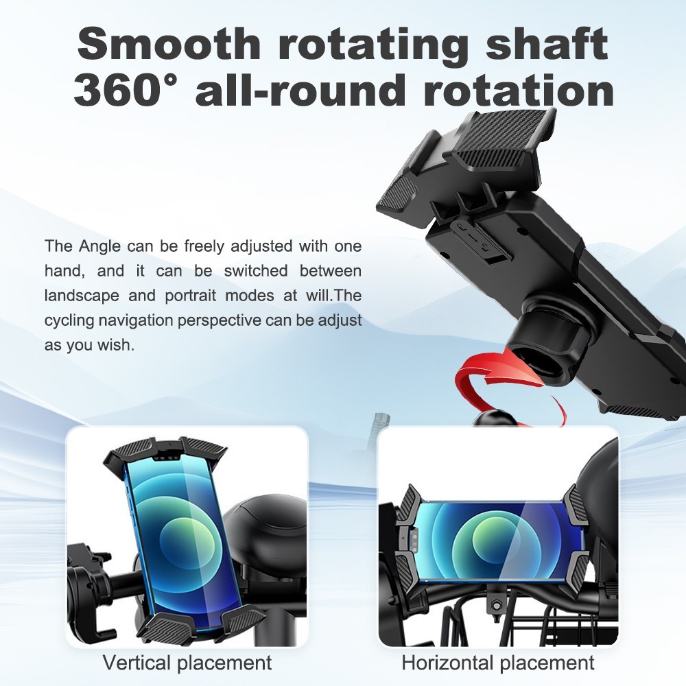 360° Bicycle Bike Phone Anti-Shake Bike Phone Holder Handlebar Mount