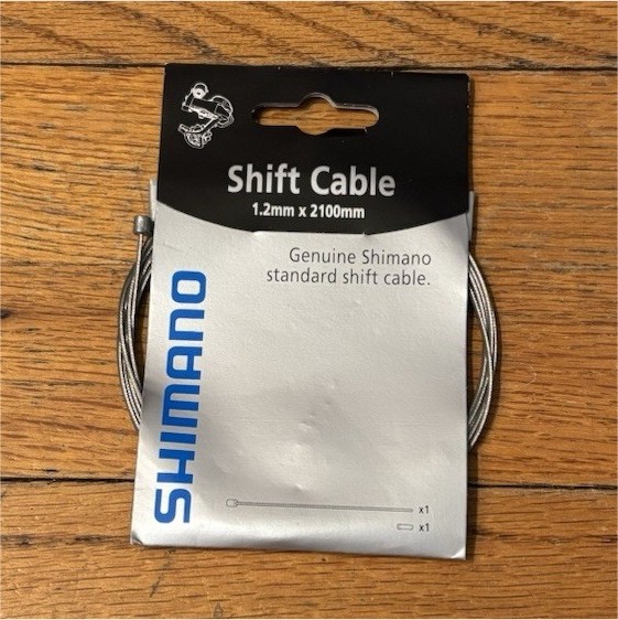 SHIMANO Derailleur Inner Shift Cable 1.2mm x 2100mm Steel Gray/Black F/R