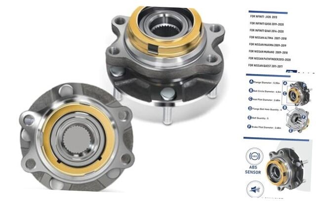 2Pcs 513296 Front Wheel Hub & Bearings for Nissan Maxima Quest Murano