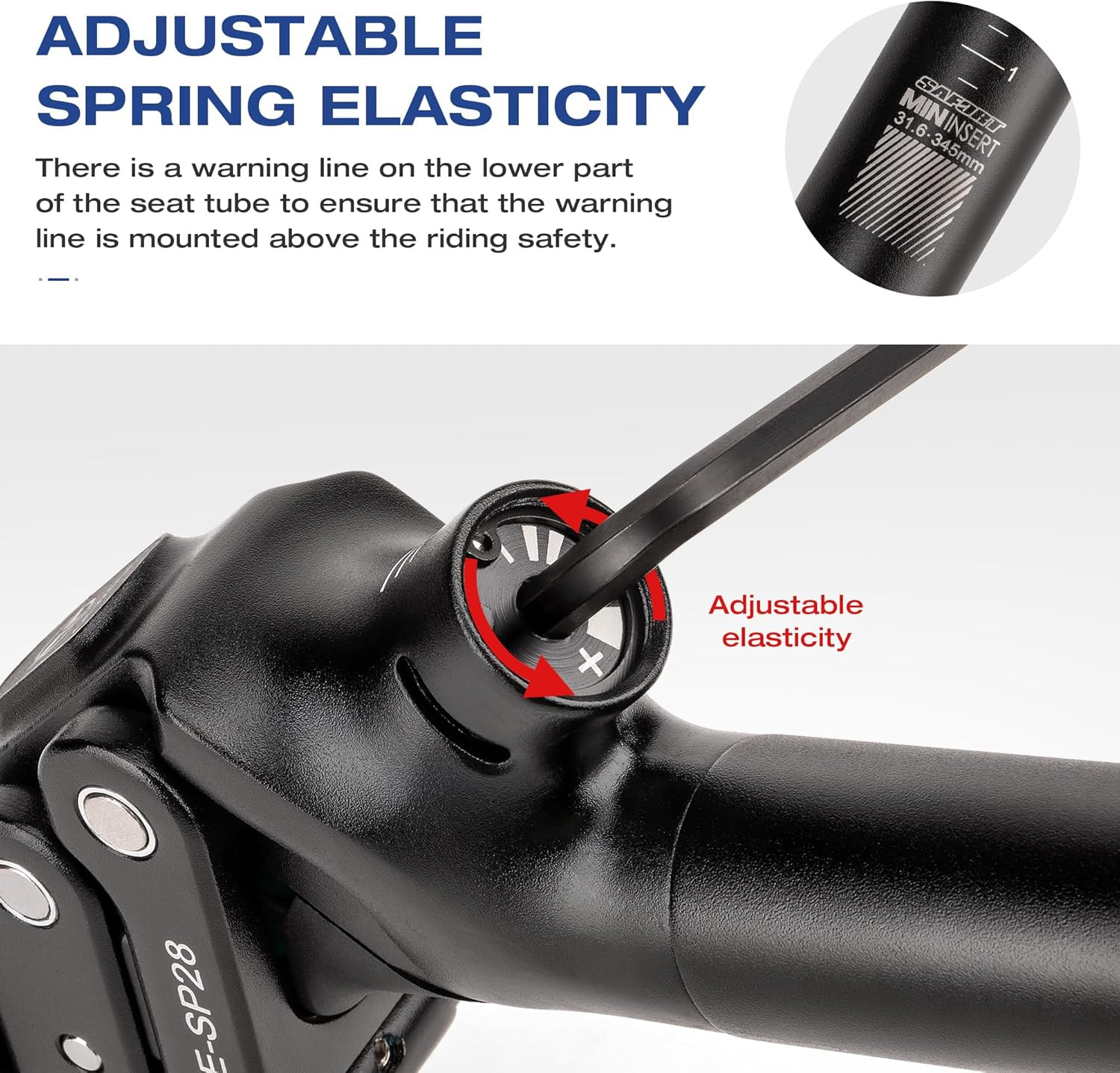 Bike Suspension Seatpost- 27.2 / 30.9 / 31.6Mm Shock-Absorber Bicycle Seat Post