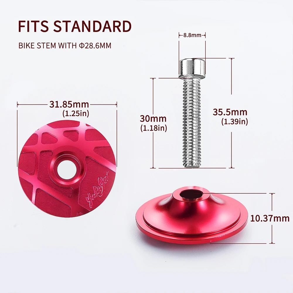 Bicycle Headset Cap MTB Road Bike Stem Headset Top Cap Cover Screw for 28.6mm