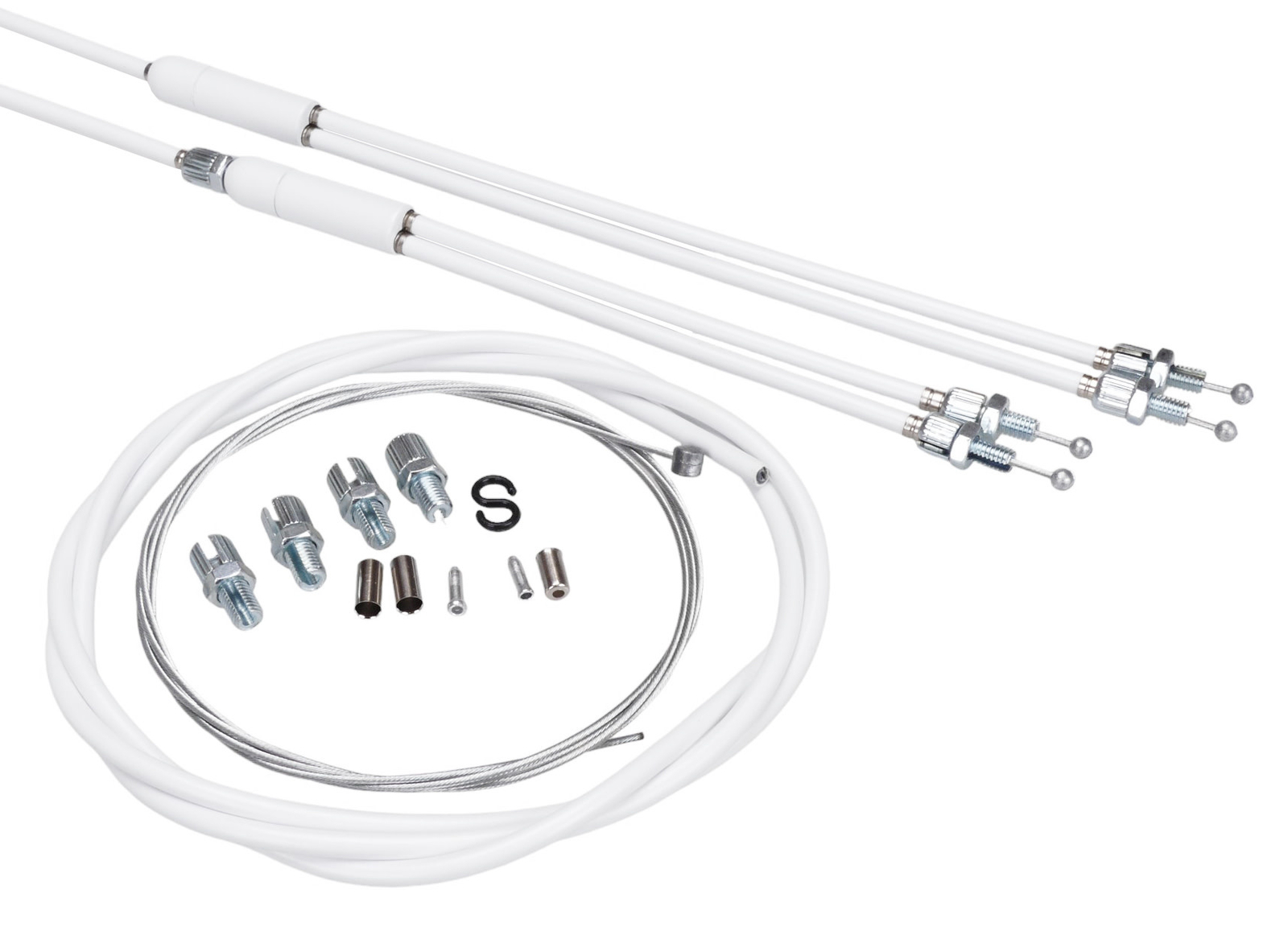 Upper & lower gyro cables w/ front cable for old school BMX – WHITE