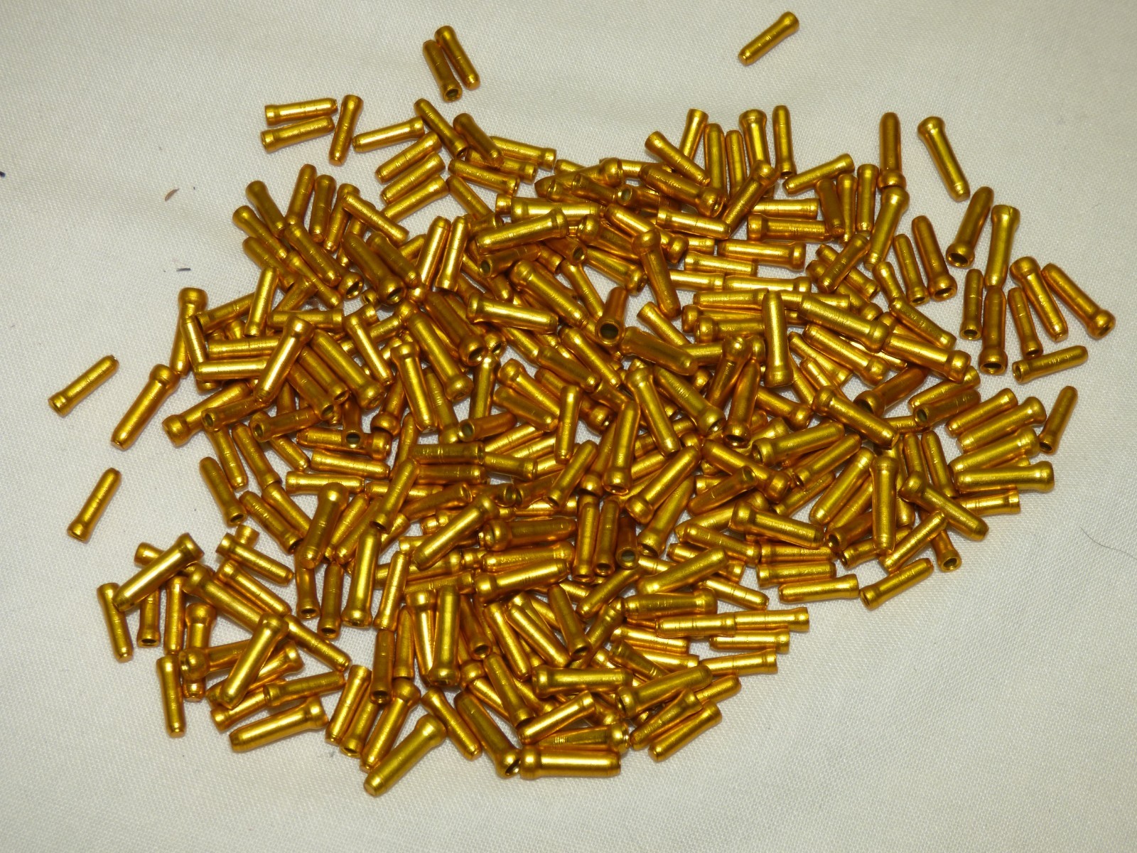 Lot of Jagwire 1.8mm & 2.5 to 3mm Gold Aluminum Bike Cable Tips End Caps Crimps