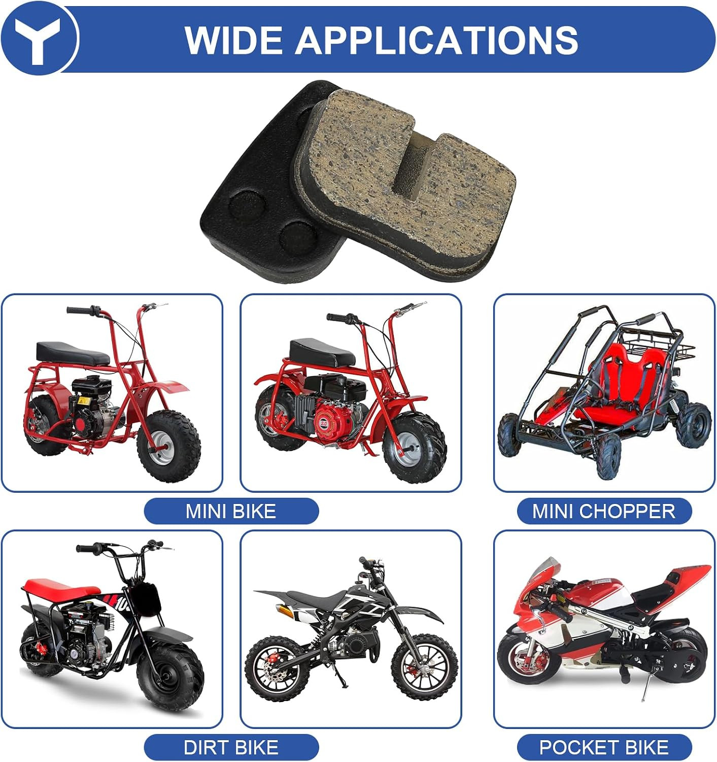 Mini Bike Disc Brake Pads 12 Pcs HeavyDuty for Pocket Dirt Bike ATV