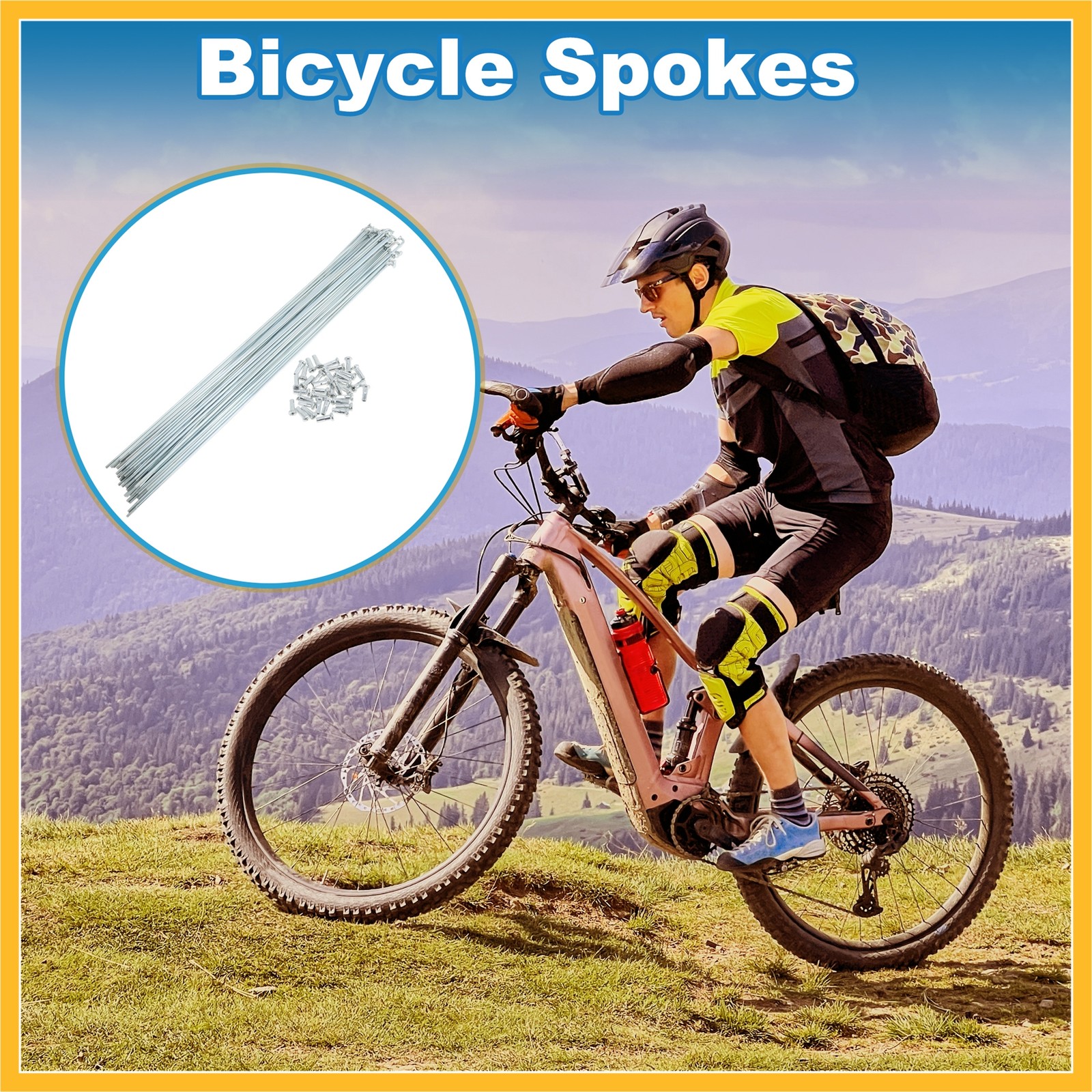 36 Set 14G Bicycle Spokes 285mm Bike Wheel Spokes Galvanized autobon Steel