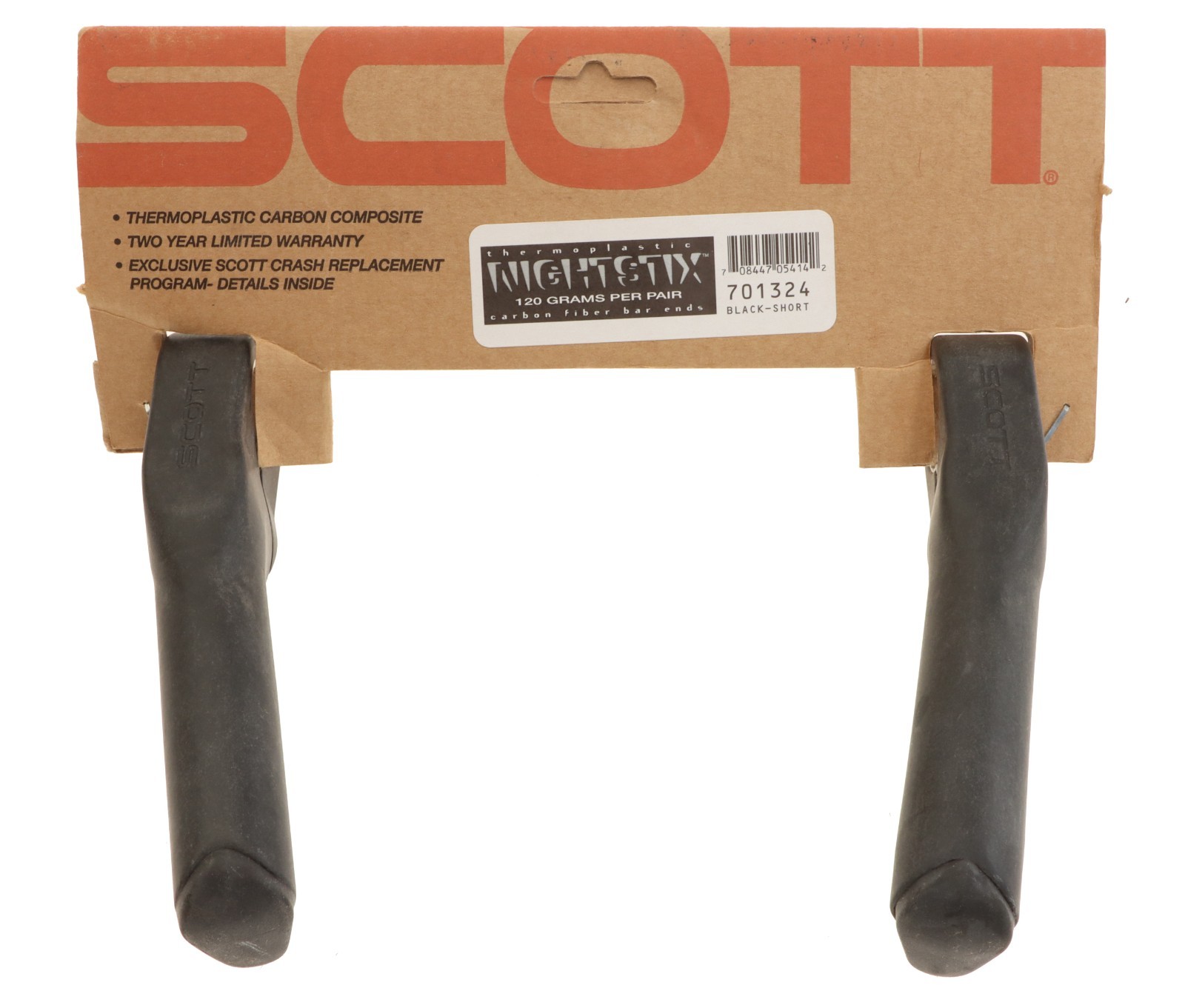 Scott NightStix Thermoplastic Carbon Fiber Bar Ends MTB 120g Barends NEW NOS