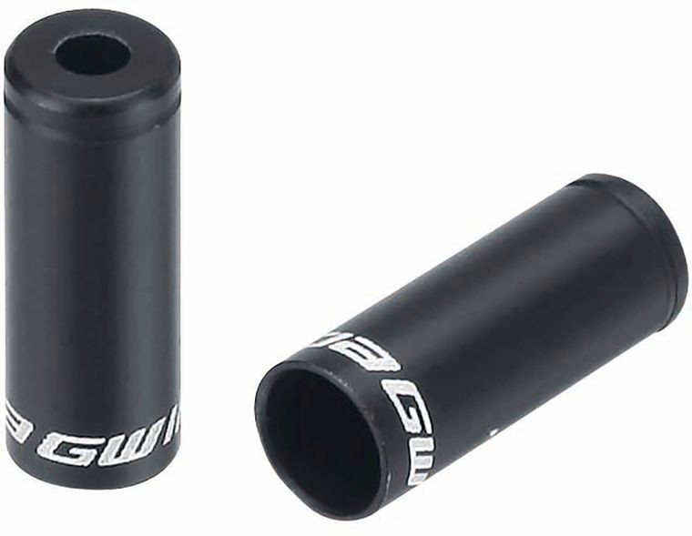 2 x Jagwire Black Aluminium End Caps for 4.5mm Bowden Cable Sleeves