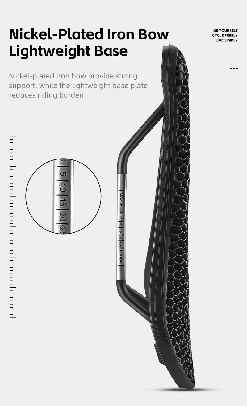 3D Honeycomb Bike Seat Cushion Soft Comfort Bicycle Saddle Wide Shock Absorbing