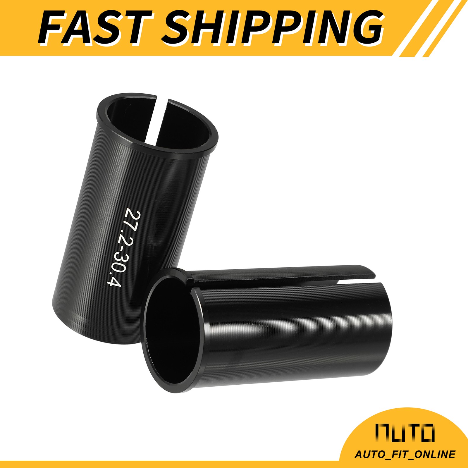 2Pcs 27.2mm to 30.4mm Bicycle Seat Post Tube Adapter Reducing Sleeve Black