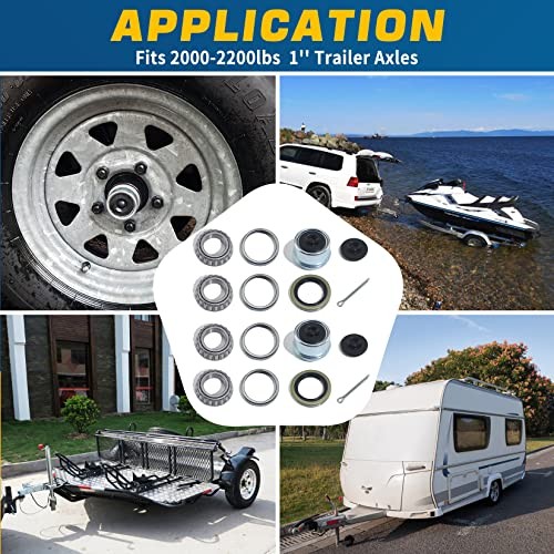2Sets for 1» Axle Trailer Hub Bearings Kits, L44643 / L44610 Bearings Set,