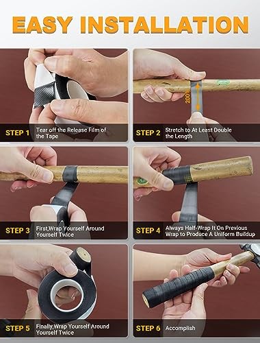 15FT Self-Fusing Tape, Soft Silicone Grip Tape, Universal Non-Slip Haddle Wrap
