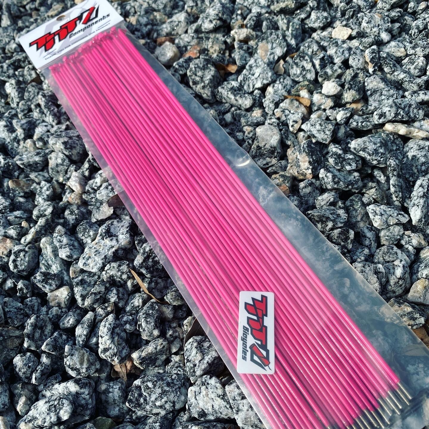 Bicycle Spokes & Nipples – 14G Stainless Steel – HOT PINK (CHOOSE LENGTH)