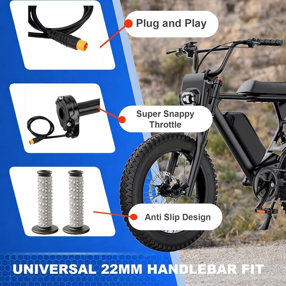 Ebike Full Twist Throttle 3 Pin Ebike Throttle Kit Waterproof Quick Twist Thrott