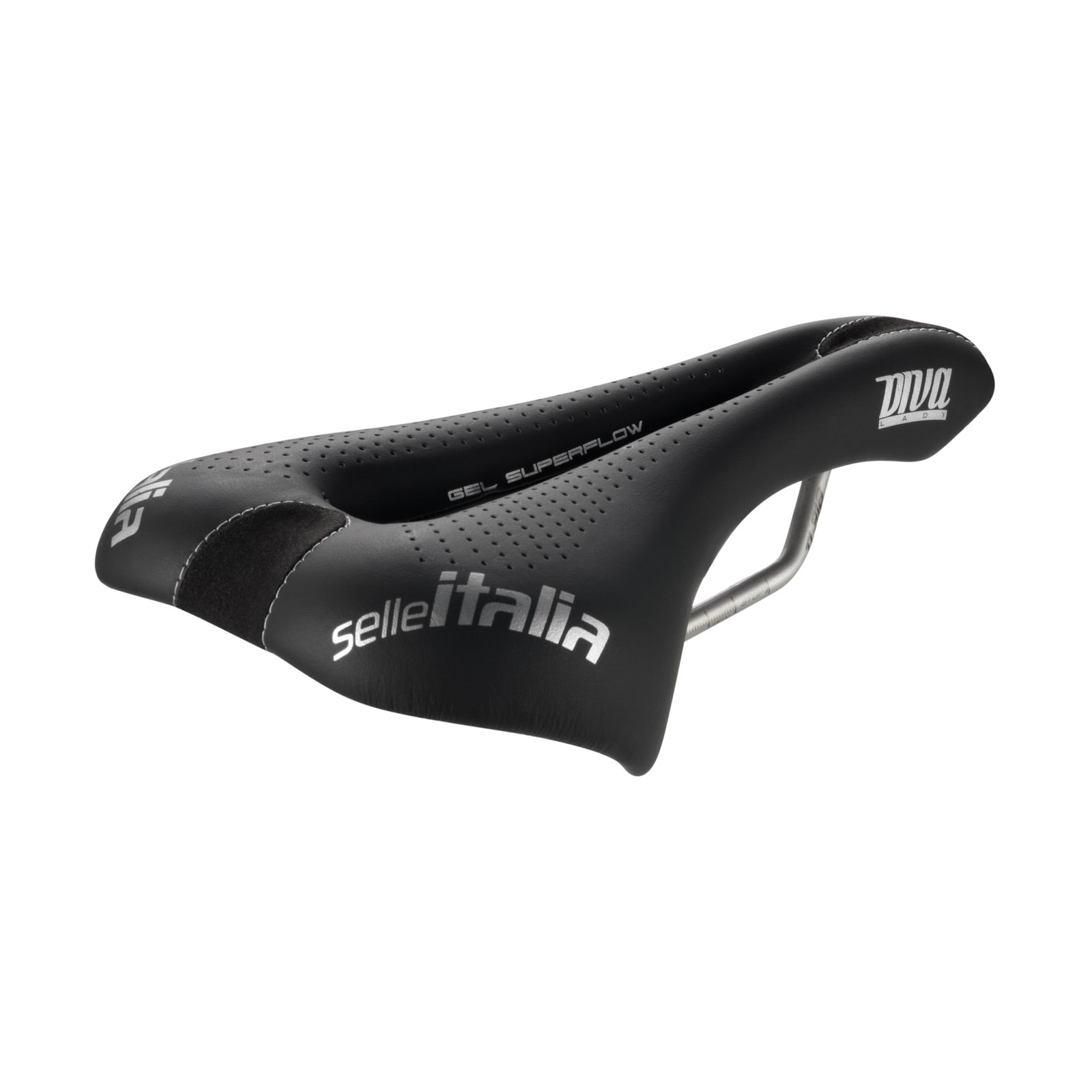 Selle Italia Diva Gel Superflow Saddle, L3 IDmatch, Ti 316 Rail, Black