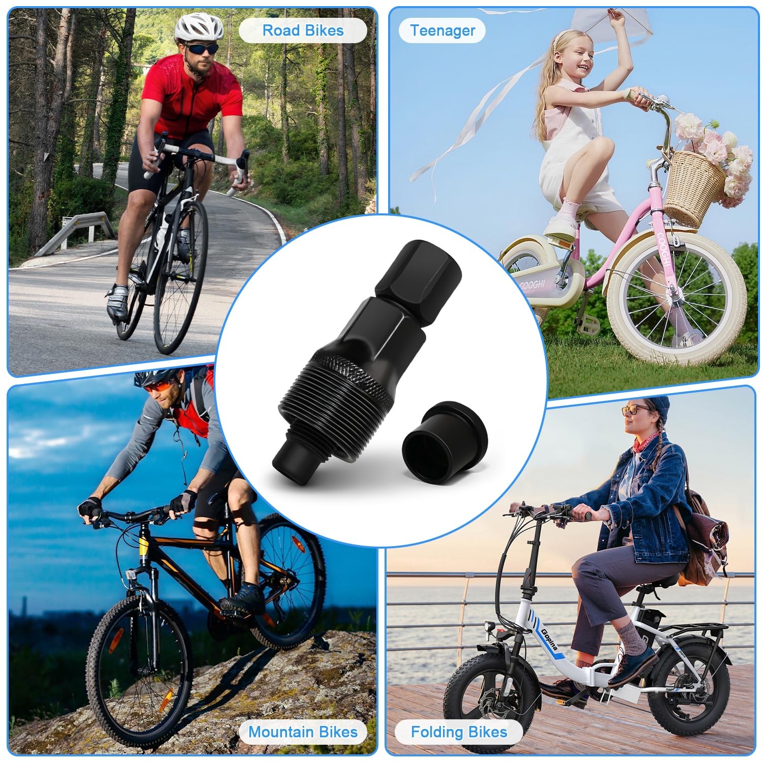 AUUTI 2 Items Bike Crank Puller 2.48″, black