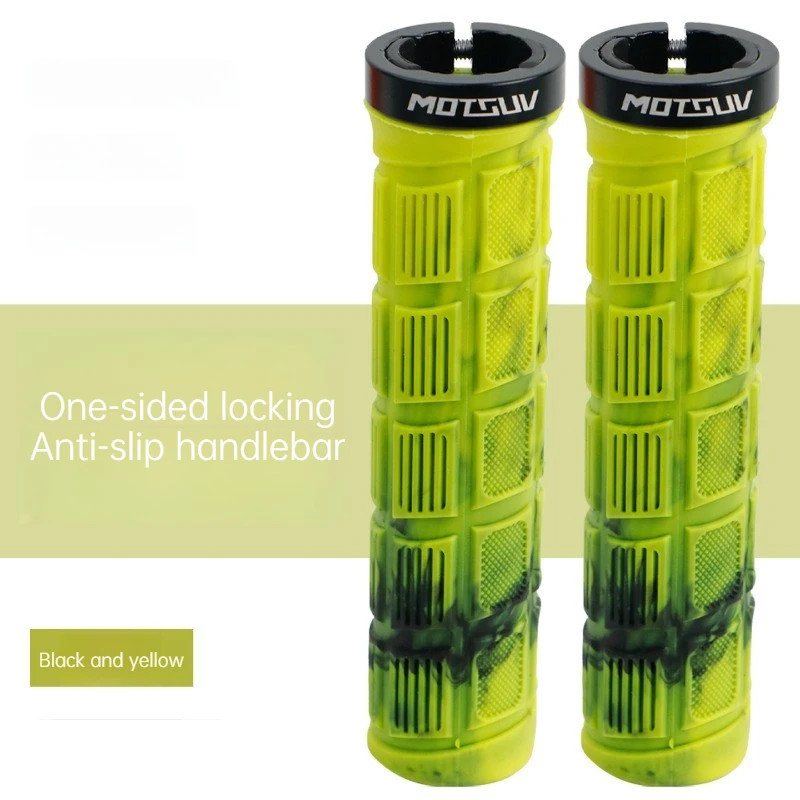 MTB Bike Handlebar Grips Aluminum Lock On Dual Color Rubber Ergonomic