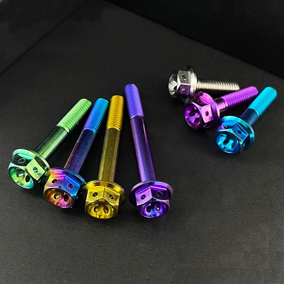 4 Pcs Titanium Bolt M10x1.25/1.5mm Hex Flange Head 20,25,30,35,40,45,50,55-90mm