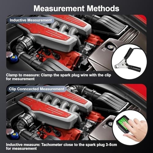 Digital Tachometer, Tach Hour Meter, Small Engine Tachometer with RPM Alarm,