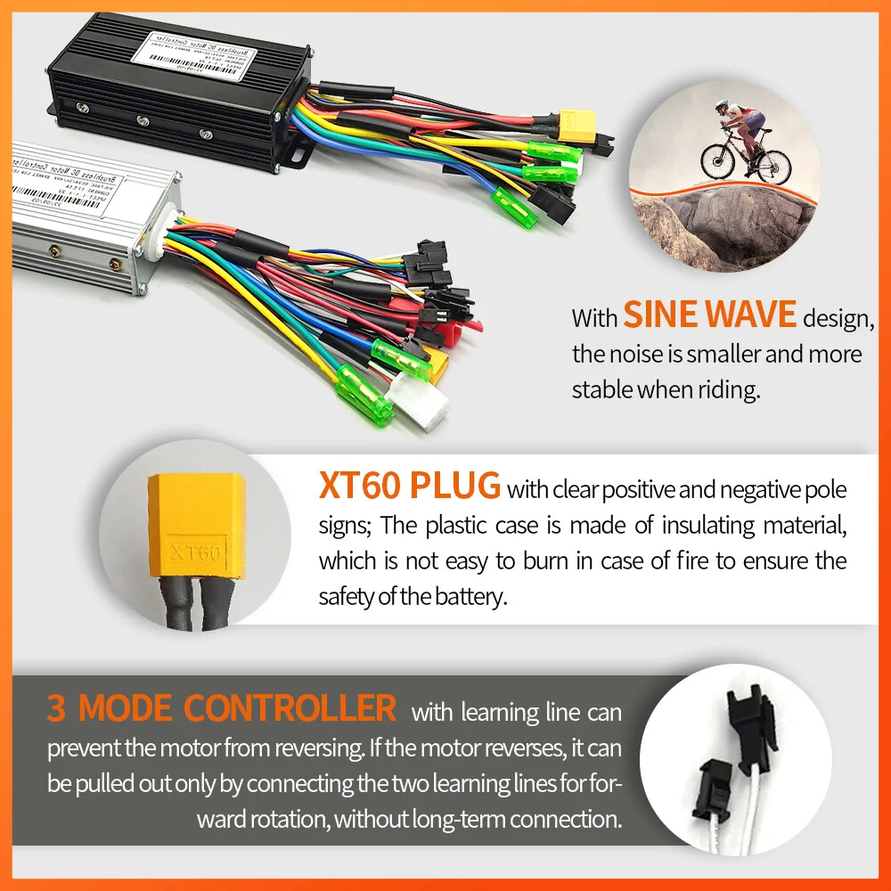 E-bike Sine Wave Controller 3-Mode with Learning Function S866 LCD Display Motor
