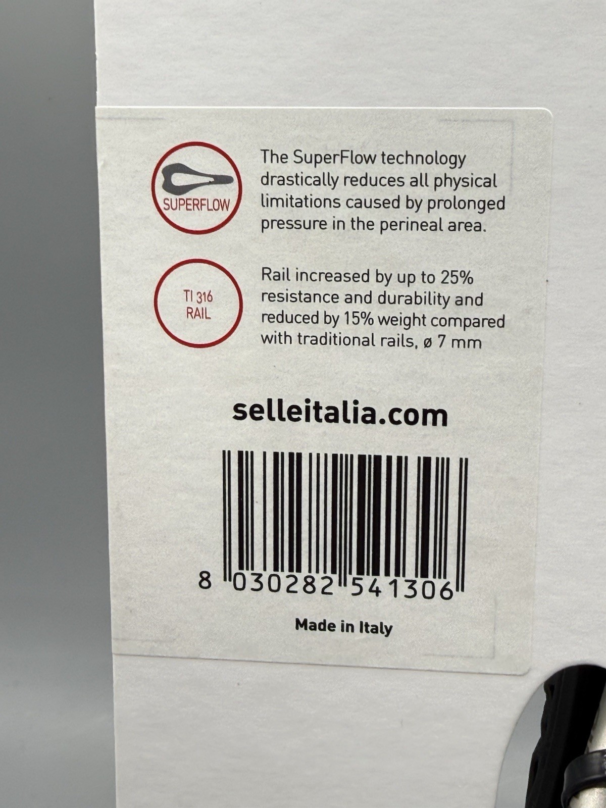 SELLE ITALIA SLR BOOST 3D TI 316 SUPERFLOW SADDLE, 248 x 130mm