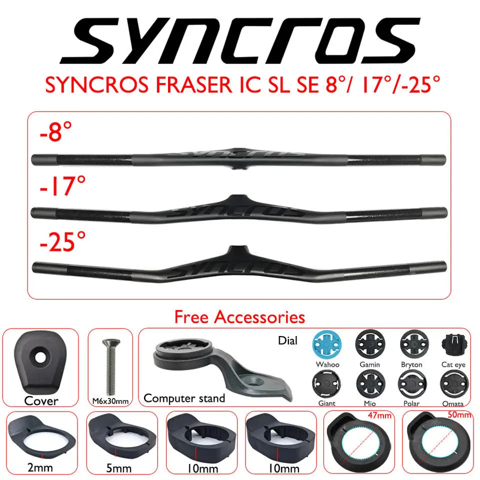Carbon Fiber MTB Bicycle Integrated Handlebar with Stem Angle -8/-17/-25 Degree
