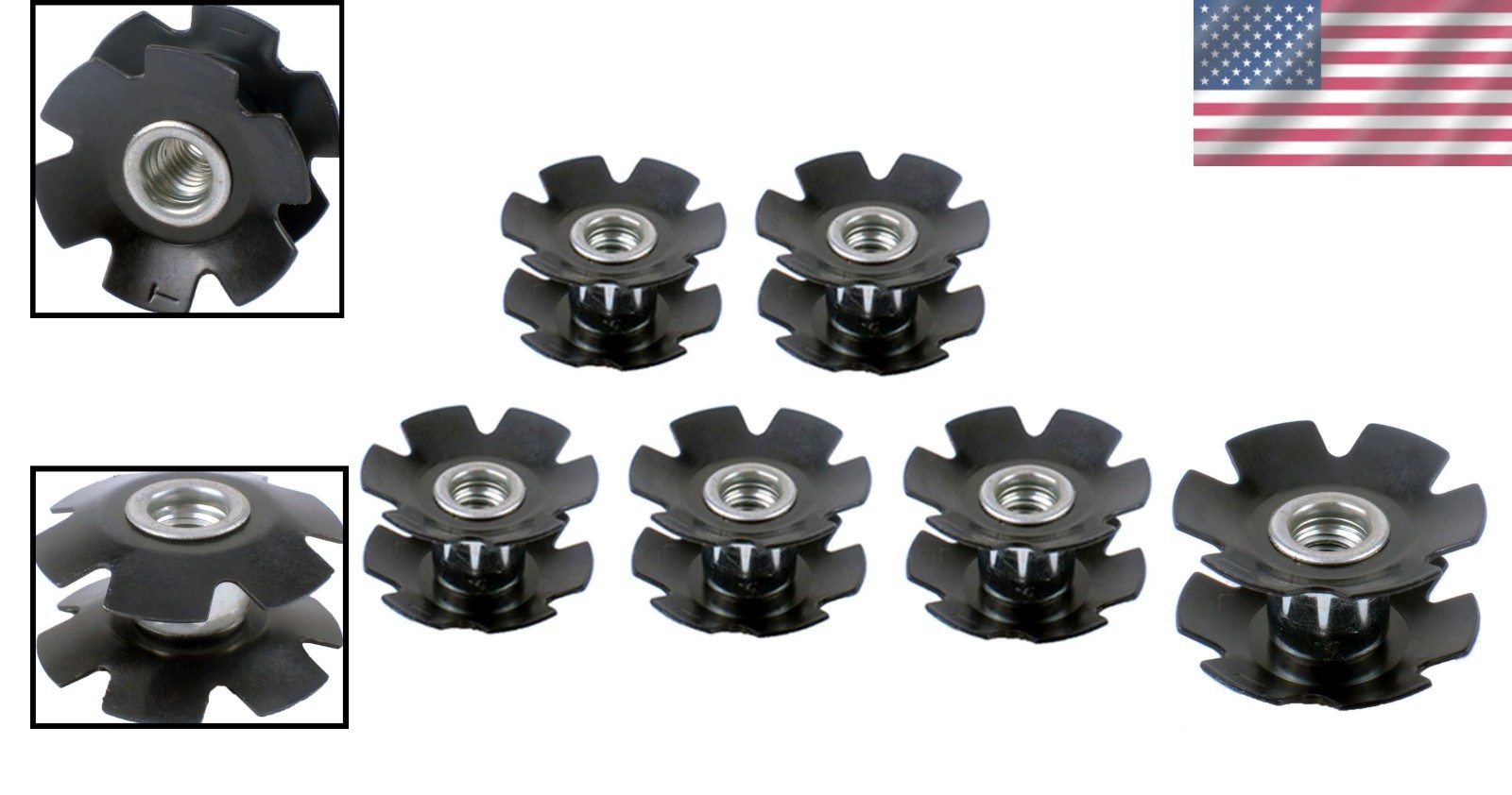 Durable Alloy Steel 1-1/8 Inch Star Nuts for Secure Bike Headset Installation