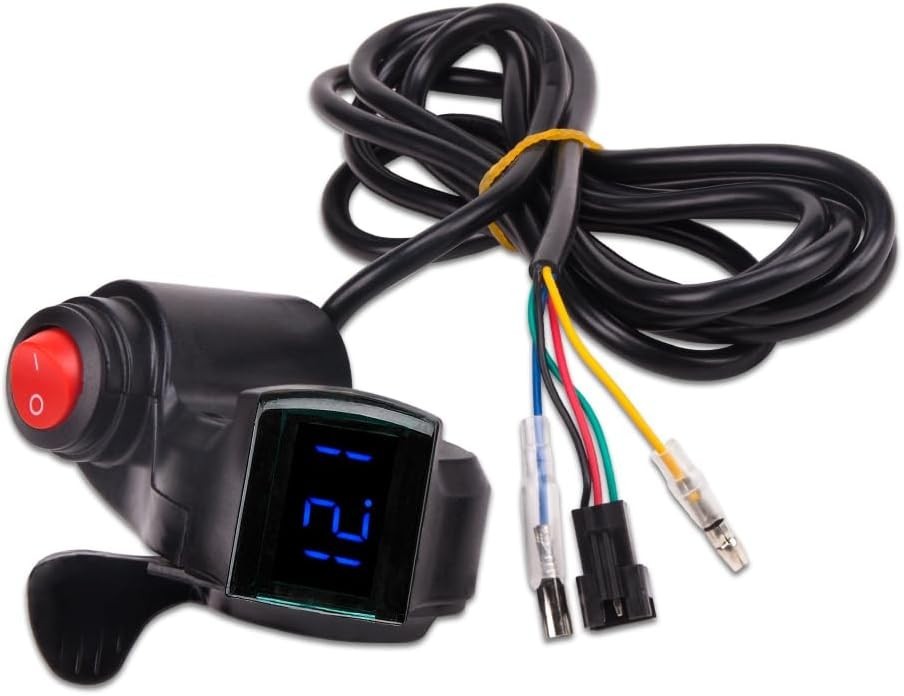 Digital E-Bike Thumb Throttle (12V-72V) with LCD Display for Precise Monitoring