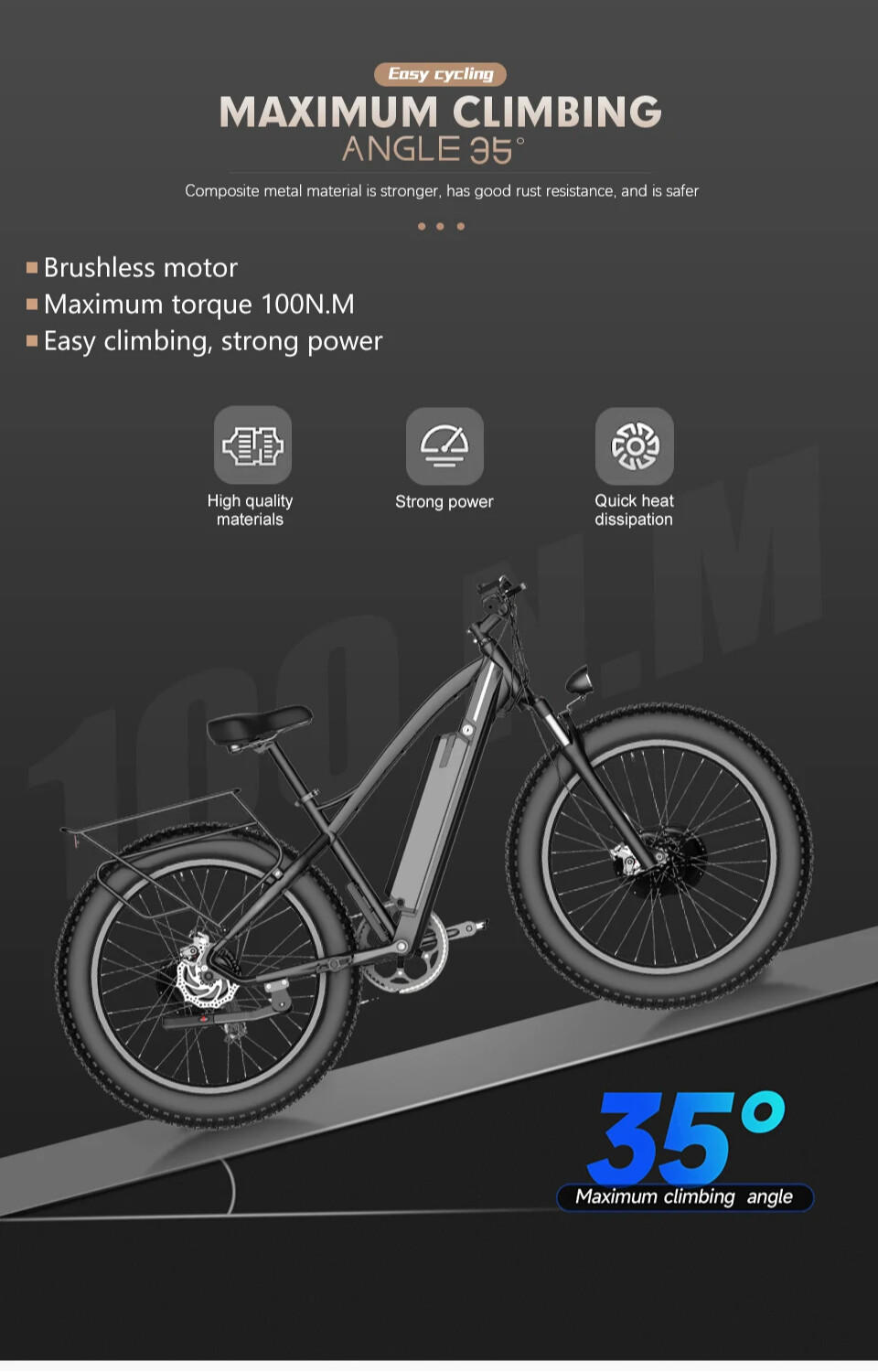 Snow E-bike Fat Tire Motor 72V 5000W Rear Rotate Hub Motor Wheel 20 24 26Inch
