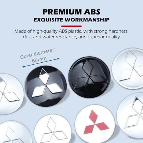 60mm Wheel Hub Center Cap with Logo Emblem ABS Material Compatible with