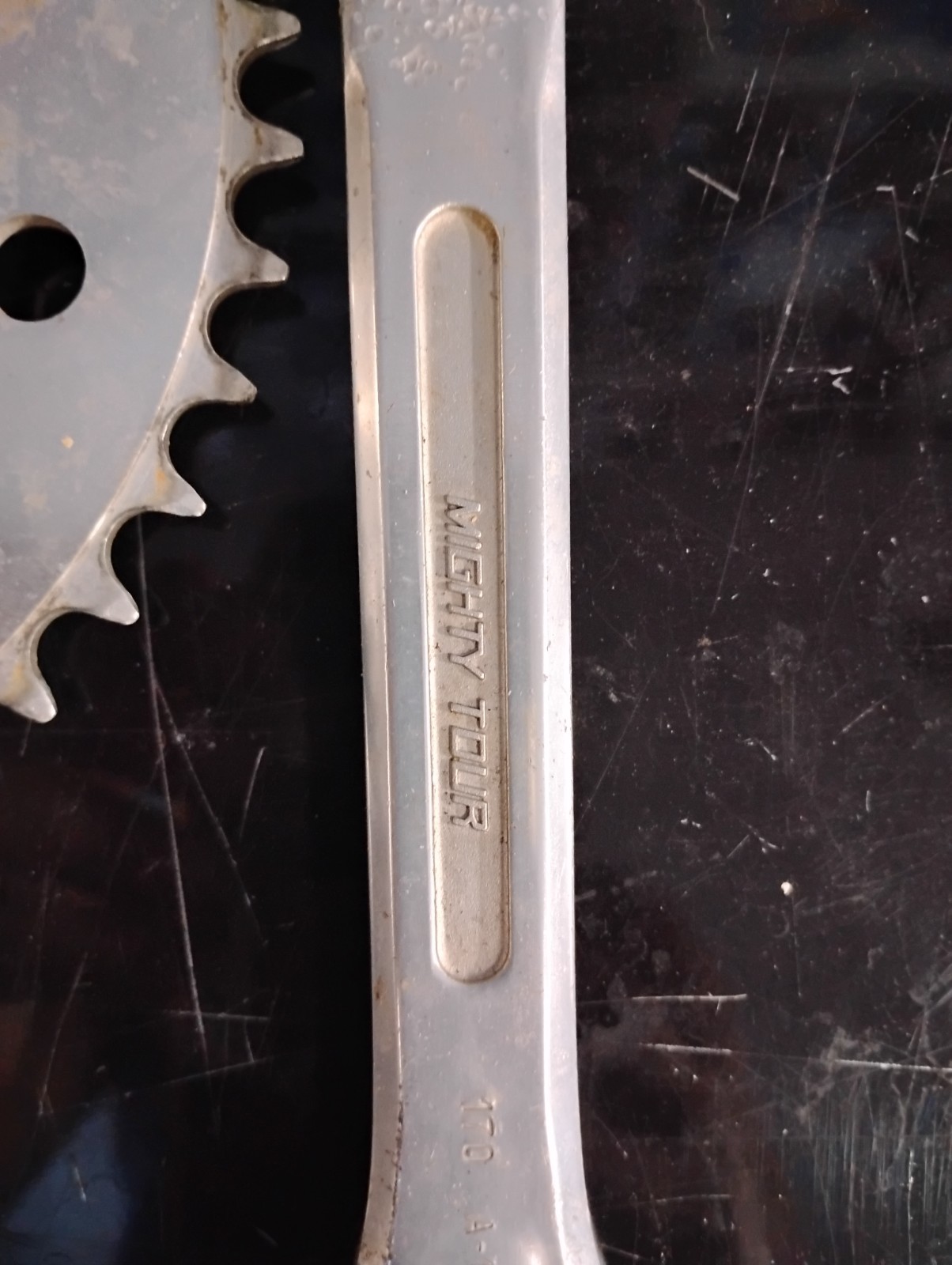 Vintage Sugino S Crown 170mm Square Taper Single Chainring Crankset