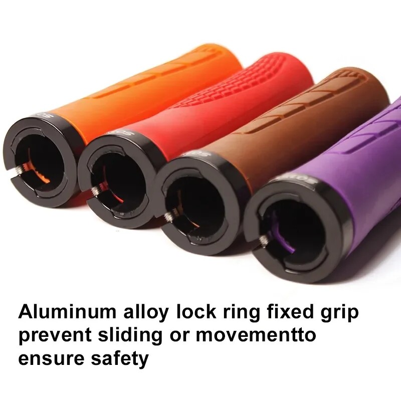 Ergonomic Rubber Bicycle Handlebar Grips Mountain Road Cycling Lock-on Bar Ends