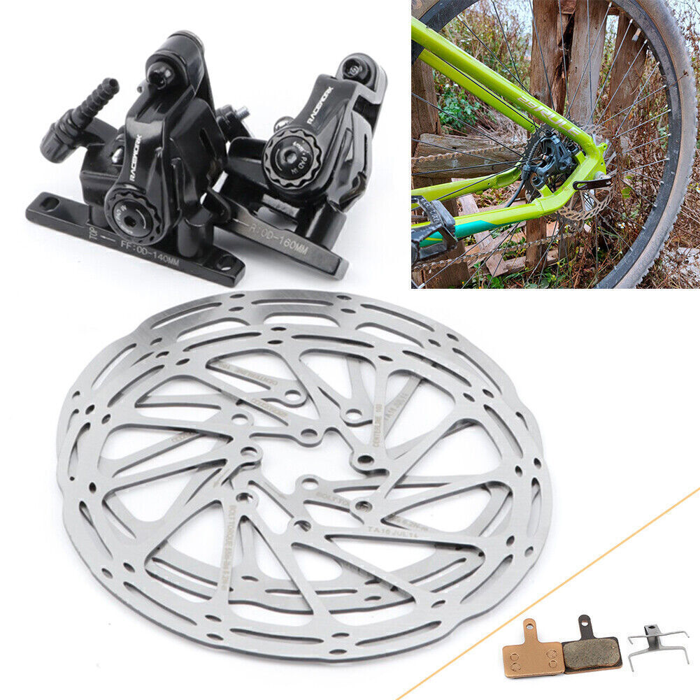 RACEWORK Disc Brake Calipers MTB Bicycle Speed Clip Dual Piston Set With Rotor