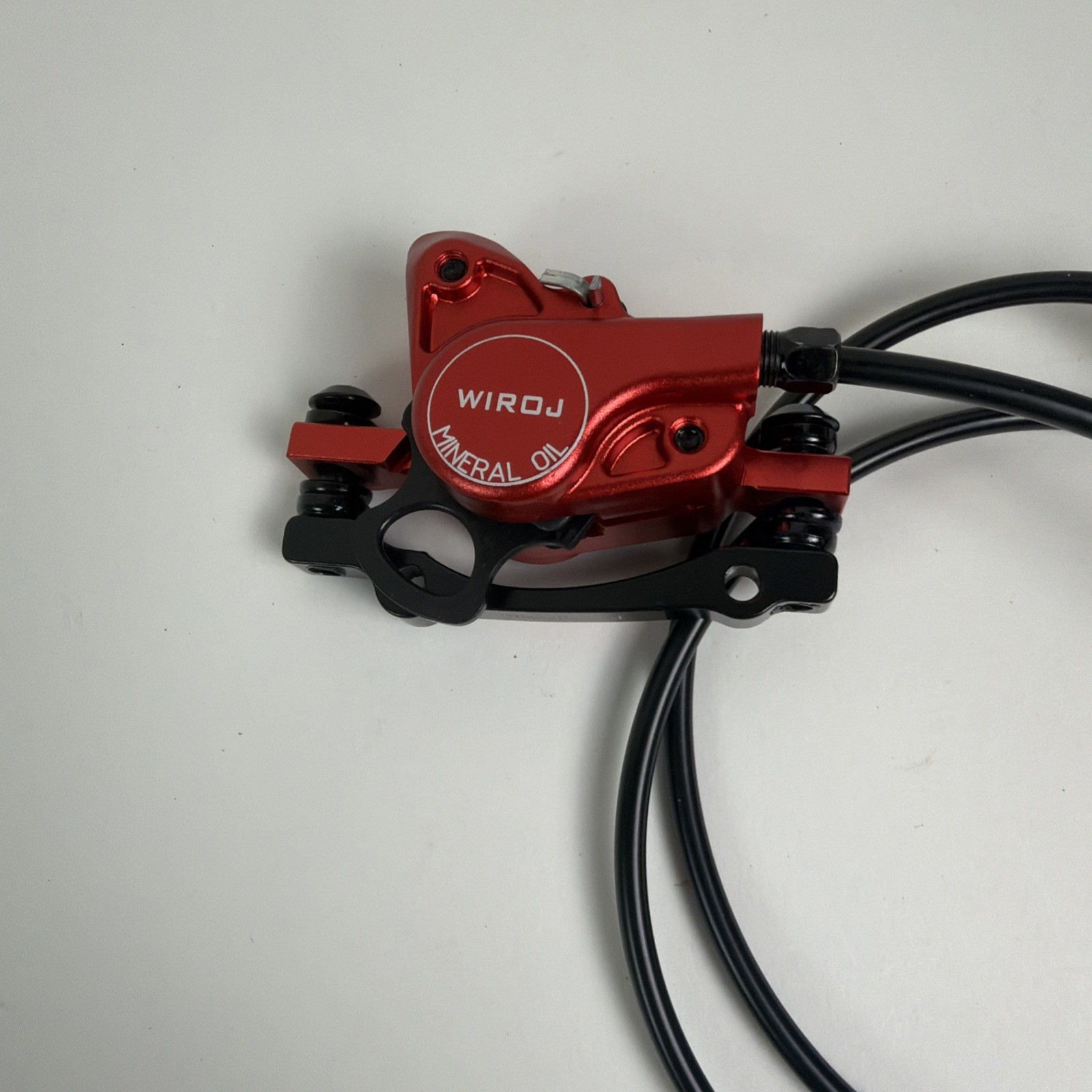 WIROJ Mountain Bike Hydraulic Disc Brake Set Red Mineral Oil 160