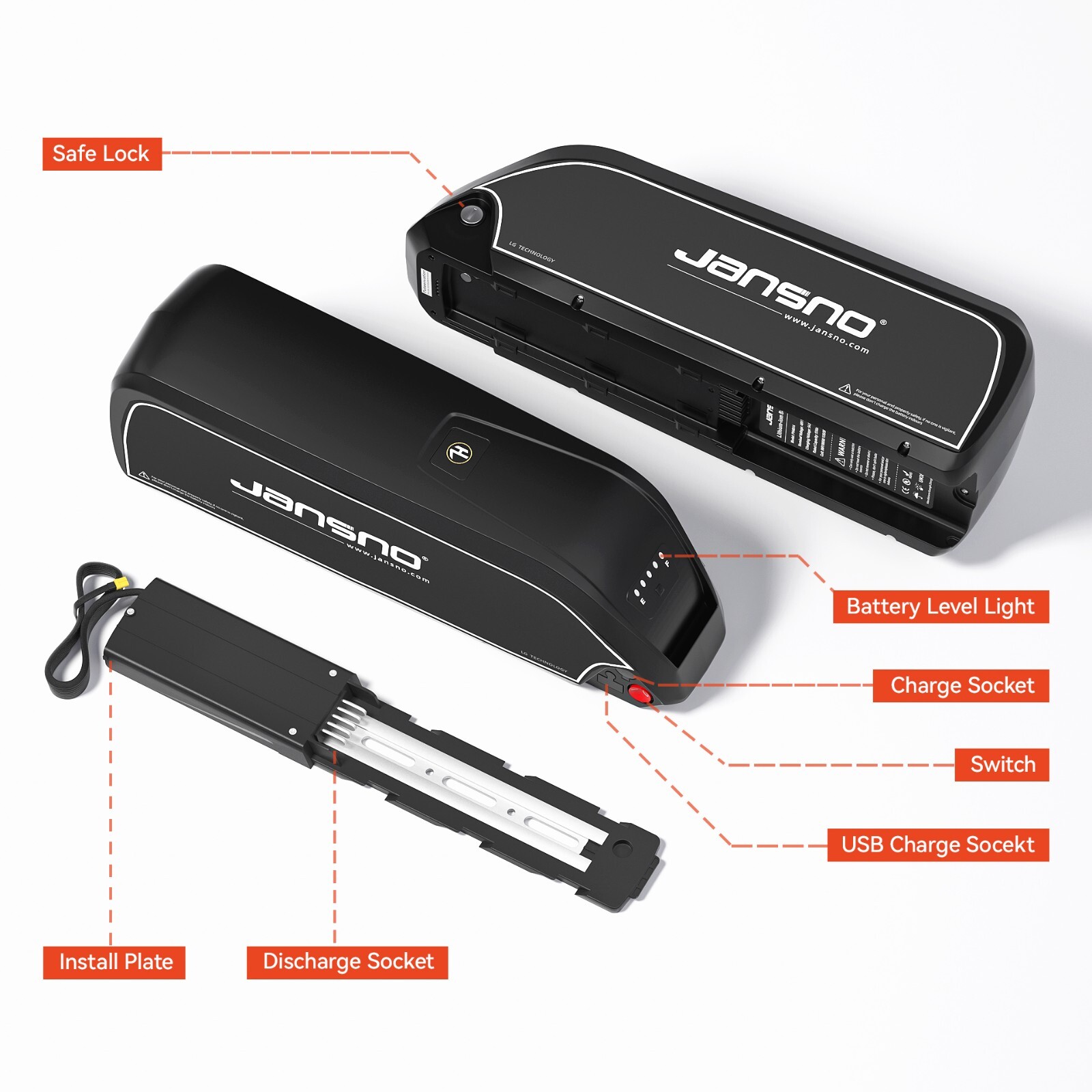 48V 14Ah Electric Bike Rechargeable Battery Lithium For 500W 750W Ebike Bicycle