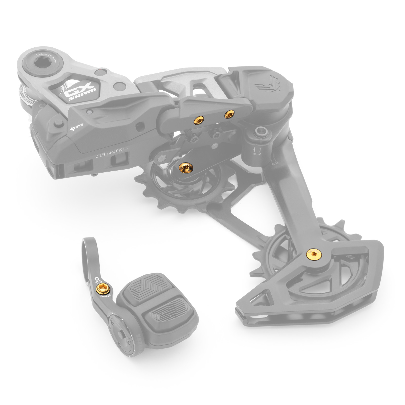 Gold Titanium Hardware Kit for SRAM XX X0 GX Transmission T-Type Derailleurs