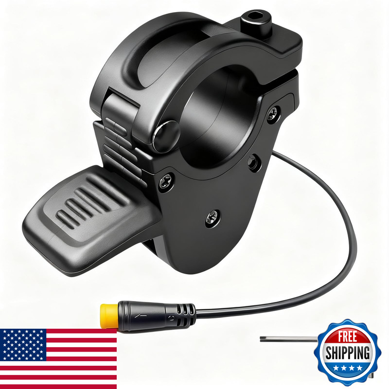 Swrxearn Ebike Thumb Throttle12V/24V/36V/48V/52V/60V/72V 3-Pin M8 Waterproof