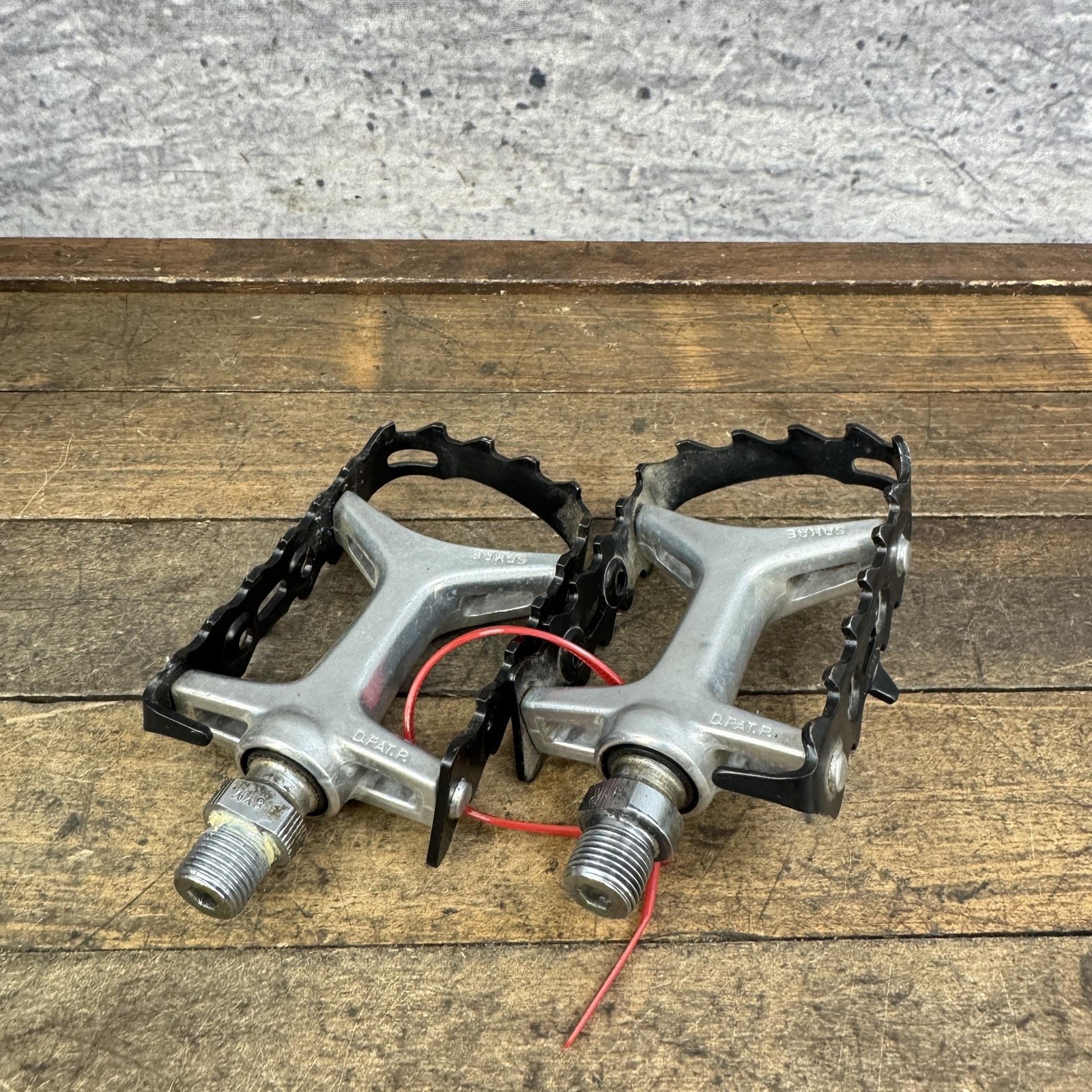 Vintage Sakae MTP-126 Pedals 9/16 Black Low Fat 90s MTB Pair 421g Japan
