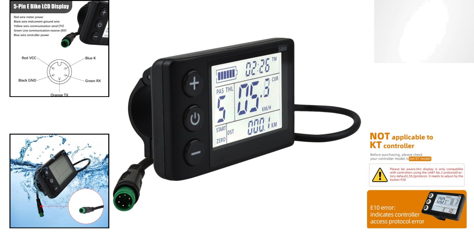Wireless Speedometer & Odometer for Electric Bikes – S866 LCD Display Control