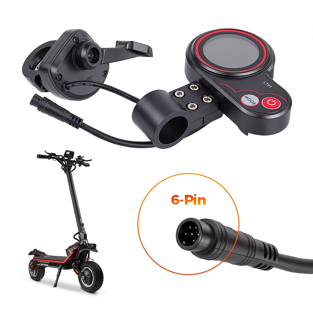6pin LCD Meter Display Thumb Throttle NFC for ZERO 8 9 10 8X 10X E-Scooter Parts