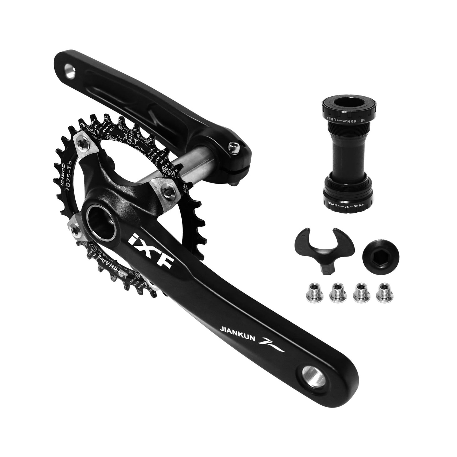 ZTZ Mountain Bike 170mm Crankset with 104 BCD 32/34/36/38T Chainring, Aluminu…