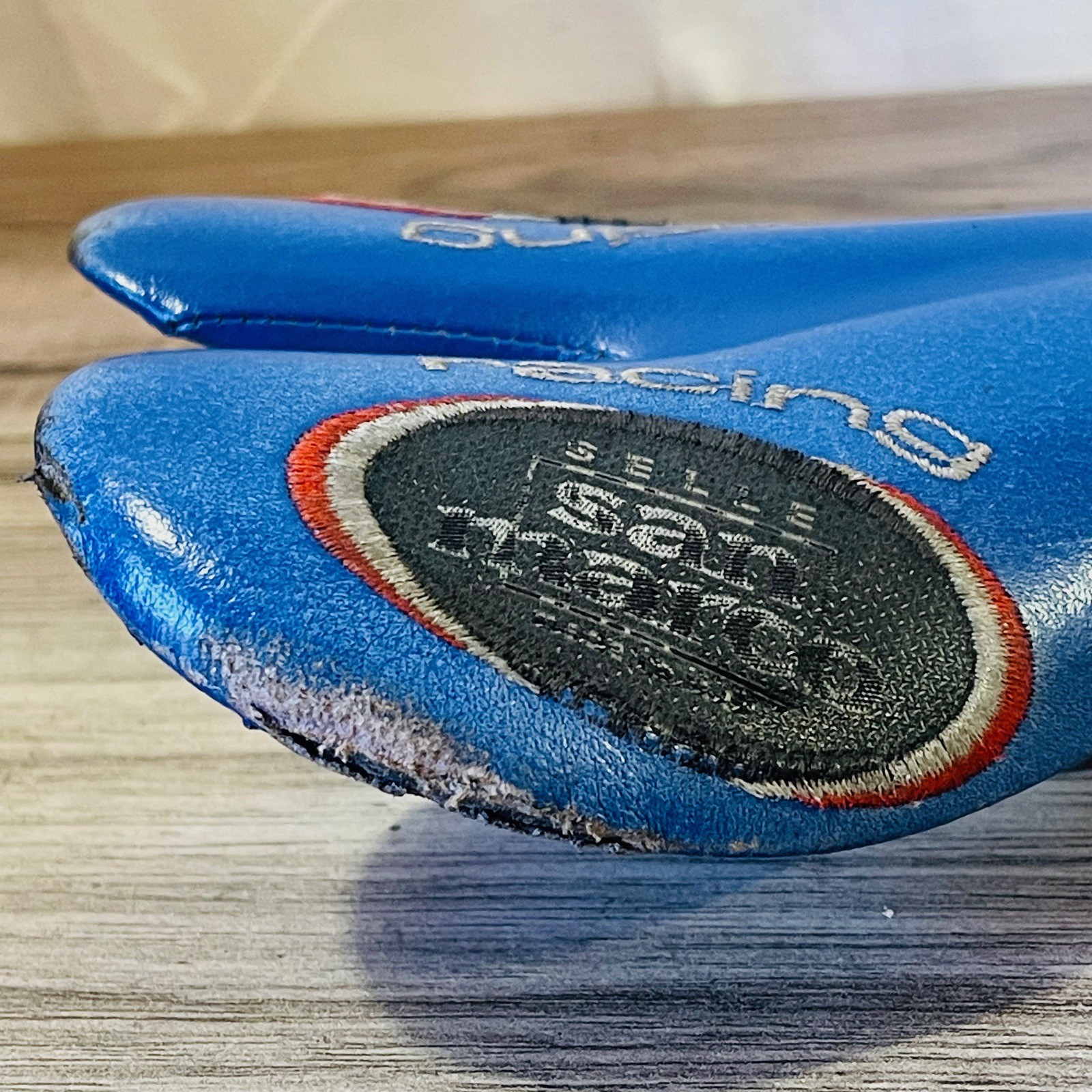 USPS Trek Selle San Marco ASPide Titanium Rail Saddle Embroidered Blue Leather